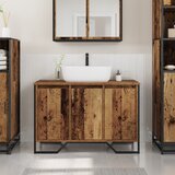 vidaXL kopalniška omarica za umivalnik Stari les 91x35x60 cm Obdelan les | Shoptok.si