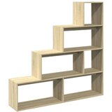 vidaXL Pregrada/regal za knjige 4 razina hrast 143,5x29x143,5cm drveni | shoptok.hr