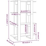 Ormarić za knjige / sobna pregrada crni 80x30x123,5 cm | shoptok.hr