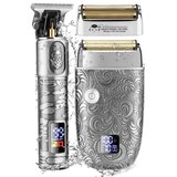 SARAHE Moški strižnik za plešaste lase 2 v 1, vodoodporen komplet (siv), (22149793) | Shoptok.si