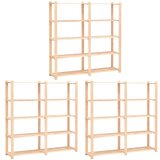 vidaXL stalci za pohranu 5 razina 3 kom 170x38x170 cm borovina 500 kg Cijene