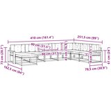  Set vanjskih sofa 8 kom. Bijela i bež 410 x 251,5 x 73 cm | Shoptok.si