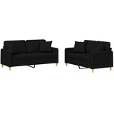  2-dijelni set sofa s jastucima crni od tkanine | shoptok.hr