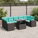  Vrtna garnitura - 8-dijelni set vrtnih sofa od poliratana s jastucima crni bagrem - Crna sa spremištem 1 | shoptok.hr