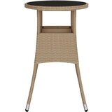  Vrtni stol Ø 60 x 75 cm od kaljenog stakla i poliratana bež | shoptok.hr