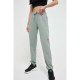 Adidas Pamučni donji dio trenirke boja: zelena, glatki materijal | shoptok.hr