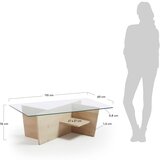 Kave Home Mizica s stekleno mizno ploščo v naravni barvi 60x110 cm Balwind – | Shoptok.si