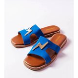  Leyra Blue Flat Sandals | Shoptok.si