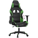  Gaming stol z oporo za noge črno in zeleno umetno usnje, (21152284) | Shoptok.si