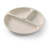 BabyOno Siilicone Plate 6m+ deljeni krožnik s priseskom Beige 1 kos | Shoptok.si
