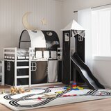 The Living Store Pograd s toboganom in zavesami bel in črn 80x200 cm - Pograd, (21625277) | Shoptok.si