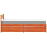  Krevet s ladicama i madracem voštano smeđi 90x200 cm borovina | shoptok.hr