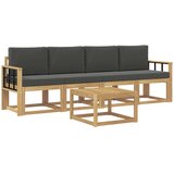 vidaXL Zunanja garnitura za sedenje z blazino 5 pcs Bela in antracit, (5000281038) | Shoptok.si