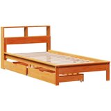  Knjižna postelja brez vzmetnice vošč. rjava 75x190 cm borovina | Shoptok.si
