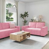  3-dijelni set sofa s jastucima ružičasti baršun - Ružičasta 1 Cijene