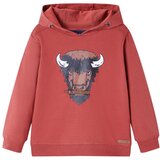 vidaXL Otroški pulover s kapuco žgano rdeč 92 | Shoptok.si