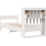  Krevet s regalom za knjige bez madraca bijeli 75x190cm borovina | shoptok.hr