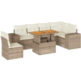 vidaXL 7-dijelni set vrtnih sofa od poliratana s jastucima bež | shoptok.hr