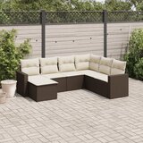 Maison Chic Seti vrtnega pohištva - Vrtna garnitura - Vrtni pohištvo set 7-delna z blazinami rjav poli ratan, (21803323) | Shoptok.si