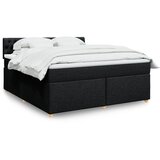vidaXL Box spring postelja z vzmetnico črna 180x200 cm blago | Shoptok.si