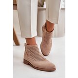 S. BARSKI Women's Flat Heeled Perforated Boots Beige S.Barski | ePonuda.com