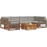  Set vanjskih sofa 7 kom. Prirodna i svijetlo siva | shoptok.hr