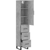  Visoka komoda siva betona 34,5x34x180 cm od konstruiranog drva | shoptok.hr