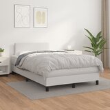 vidaXL Krevet s oprugama i madracem bijeli 120x200 cm od umjetne kože Cijene