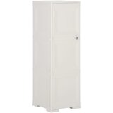 vidaXL Plastična omarica 40x43x125 cm izgled lesa bela Cene