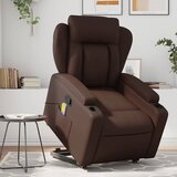 Maison Chic masažni naslanjač - Relax naslanjač s funkcijo vstajanja rjavo umetno usnje, (22061325) | Shoptok.si