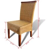  Jedilni stoli 2 kosa rjavi naravni ratan, (20699757) | Shoptok.si