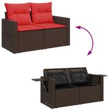  6-dijelni set vrtnih sofa od poliratana s jastucima smeđi | shoptok.hr