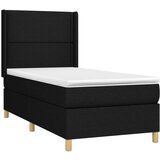  Box spring postelja z vzmetnico črna 100x200 cm blago, (20725579) | Shoptok.si