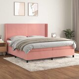  s oprugama i madracem ružičasti 200x200 cm baršunasti | shoptok.hr