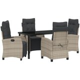vidaXL 5-delni set vrtnega jedilnega pohištva Svetlo siva Poli ratan, (22087174) | Shoptok.si
