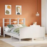 vidaXL Krevet s regalom z knjige bez madraca bijeli 160x200cm borovina | shoptok.hr
