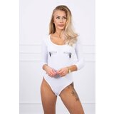Kesi Body blouse with pistol print in white Cijene