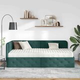  Kutni okvir kreveta Tamnozelena 90 x 200 cm tkanina | shoptok.hr