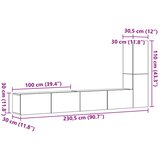  3-dijelni zidni TV ormarić Artisan hrast izrađen od drva | shoptok.hr
