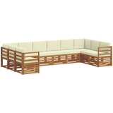  Sekcijska garnitura s jastukom 10 pcs Prirodna i krem | shoptok.hr