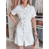 DStreet Koszulowa sukienka midi LOVE ME MIDI biała | Shoptok.si