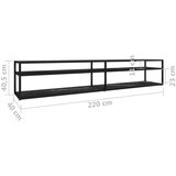 TV omarica črn marmor 220x40x40,5 cm kaljeno steklo, (20914420) | Shoptok.si