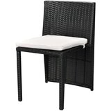  3-Dijelni bistro set od poliratana s jastucima crni | shoptok.hr