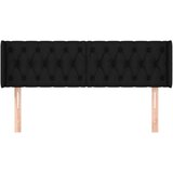  Vzglavje z ušesi črno 163x16x78/88 cm blago, (20794264) | Shoptok.si