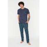 Trendyol Pajama Set - Navy blue - Animal print Cene