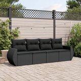 vidaXL 4-dijelni set vrtnih sofa od poliratana s jastucima crni Cijene
