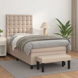  The Living Store Box spring postelja z vzmetnico kapučino 90x190 cm umetno usnje - Box Spring Postelja, (21519290) | Shoptok.si