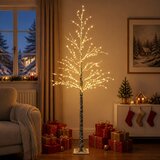  Snježno LED božićno drvce Smeđa 22 x 22 x 150 cm Plastika | shoptok.hr