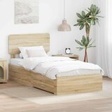 vidaXL Krevetna konstrukcija s ladicama Sonoma hrast 75 x 190 cm | shoptok.hr