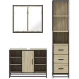  3-dijelni set kupaonskog namještaja boja hrasta sonome drveni | shoptok.hr